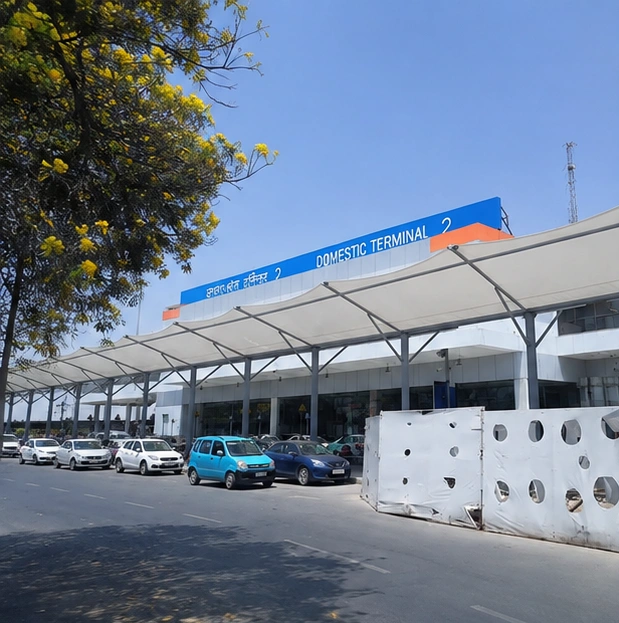 IGI Airport, Terminal 2, Delhi tensile structure, Ekra Decor &mdash; photograph 2